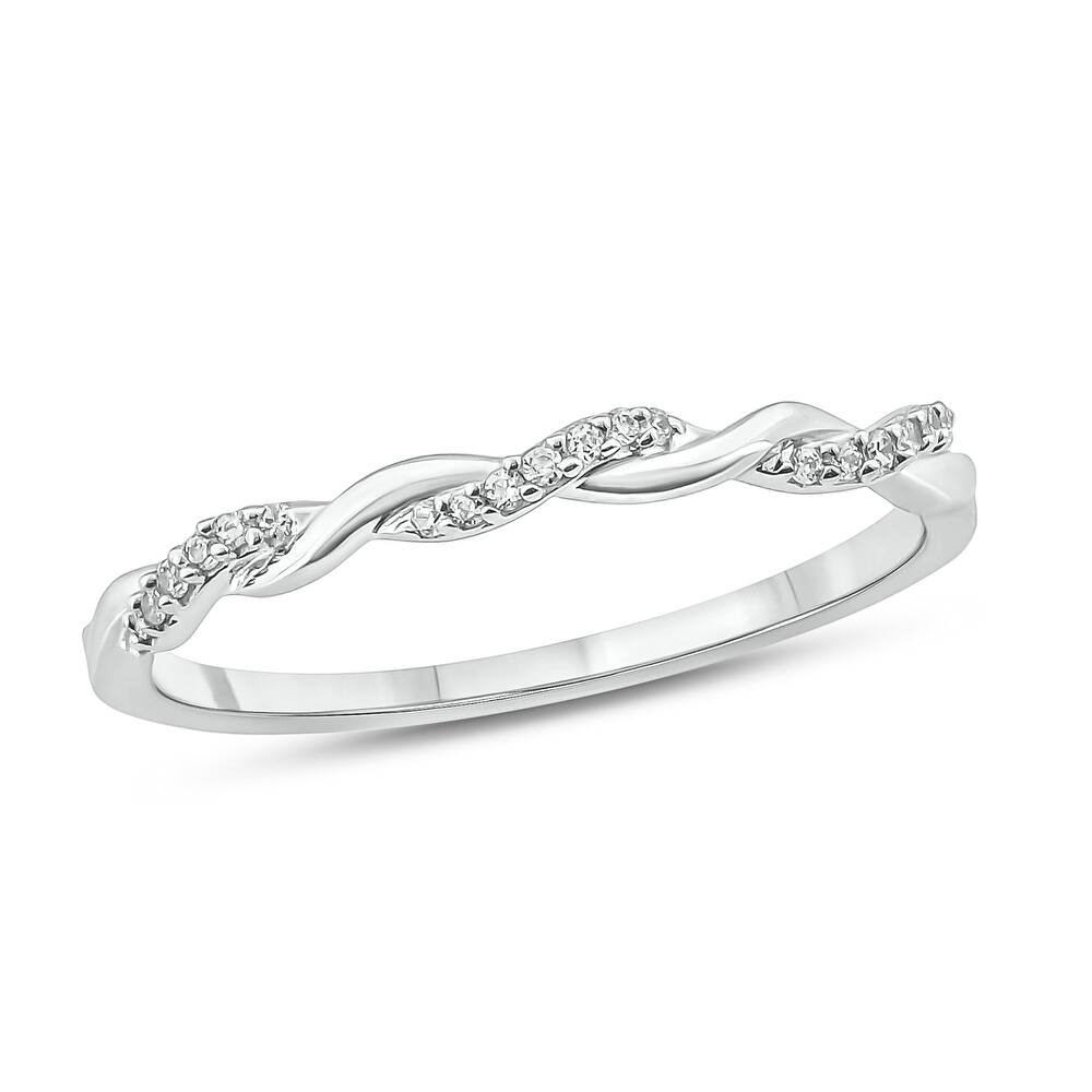 Cali Trove 10K Pink Gold 1//10ct Round Natural Champagne Diamond Stackable Anniversary Ring for Women
